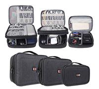 BUBM Organizador electrónico, Bolsa de Almacenamiento de Doble Capa para Cables, cordón, Unidad Flash USB, Banco de energía y más Bolsillo para iPad Mini de 7,9" (Mediano, Negro)