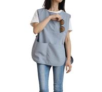 Bubmari Delantal Casulla Unisex Con 4 Bolsillos, Mandil De Trabajo Ajustable, Poliéster Sin Arrugas Para Peluquería, Limpieza Y Supermercado(Light gray)