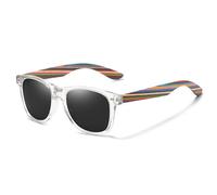 Bubmari Gafas De Sol Hombre Y Mujer Polarizadas UV400 - Montura De PC Y Patillas De Bambú Natural Sostenible, Estilo Retro Para Conducir, Pesca Y Playa (Ligero Y Antirreflejante)