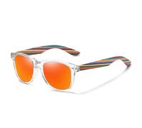 Bubmari Gafas De Sol Hombre Y Mujer Polarizadas UV400 - Montura De PC Y Patillas De Bambú Natural Sostenible, Estilo Retro Wayfarer para Conducir, Pesca Y Playa (Ligero Y Antirreflejante)