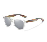 Bubmari Gafas De Sol Hombre Y Mujer Polarizadas UV400 - Montura De PC Y Patillas De Bambú Natural Sostenible, Estilo Retro Para Conducir, Pesca Y Playa (Ligero Y Antirreflejante)