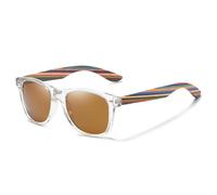 Bubmari Gafas De Sol Hombre Y Mujer Polarizadas UV400 - Montura De PC Y Patillas De Bambú Natural Sostenible, Estilo Retro Para Conducir, Pesca Y Playa (Ligero Y Antirreflejante)