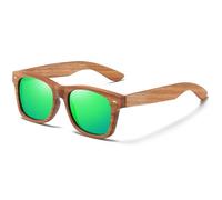 Bubmari Gafas De Sol Madera Polarizadas Hombre Y Mujer - Bambú Natural Flotantes, Lentes Espejo Protección UV400 Cat.3, Estilo Retro Ovalado para Conducir, Pesca Y Festival (Ultraligeras)