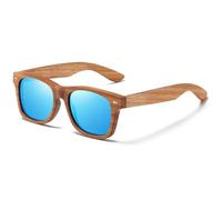 Bubmari Gafas De Sol Madera Polarizadas Hombre Y Mujer - Bambú Natural Flotantes, Lentes Espejo Protección UV400 Cat.3, Estilo Retro Ovalado para Conducir, Pesca Y Festival (Ultraligeras)