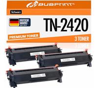 Bubprint 3 Tóner compatibles con Brother TN-2420 con Chip Negro