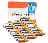 Bubprint 30 Cartuchos de Tinta Compatible para Canon PGI-550 CLI-551 XL para Pixma IP7200 IP7250 IX6850 IP8750 MG5450 MG5550 MG5650 MG6350 MG6450 MG6650 MG7150 MG7550 MX725 MX920 MX925 Multipack