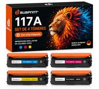 Bubprint 4 Tóner compatibles con HP 117A W2070A-W2073A con Chip