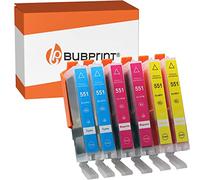 Bubprint 6 Cartuchos de Tinta compatibles con Canon CLI-551 XL | Multipack para Pixma IP7250 IX6850 IP8750 MG5550 MG5650 MG6450 MG6650 MG7550 MX925