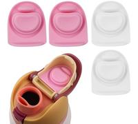 Bubrike Tapón de repuesto de sello de goma, inserto de tapa de silicona, compatible con tapa de boquilla Owala Freesip, paquete de 4 piezas de repuesto de tapón de junta (blanco y rosa)