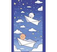 Bubu & Dudu Night Sky Paper Planes Notebook: Cute Bear Journal
