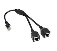 BUBUCAM Adaptador divisor RJ45, RJ45 macho de 1 a 2 puertos hembra, conector de enchufe Ethernet, divisor LAN Ethernet, cable de enchufe de red para Cat5, Cat5e, Cat6, Cat7
