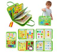 Bubufel Busy Board Montessori Español | Libro Sensorial Montessori 10 Capas +26 Actividades | Juguetes Educativos 2 3 4 Años | Motricidad Fina | Maletín Busy Book Fieltro | Regalo Niño Niña