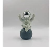 BUBUHSHM Estatua de astronauta, escultura de astronauta, decoración del hogar, decoración de estante blanco, decoración de mesa, bonito adorno de figura espacial (estatua de astronauta grande plateada