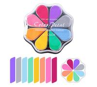 Bubuny 8 Colores Almohadilla Tinta, Tinta para Huellas, Lavable Almohadillas de Sellos para Sellos, Manualidades, Dibujo, DIY Stamp, Pintura de Dedo