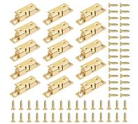 Bubuyun 15PCS Pestillos Armarios Pestillos para Cajones Pestillos Doble Pestillo Latonado Cerradura Bola Cerradura de Captura de Muebles (Color Oro 32 * 6,5mm) con 60 Tornillos