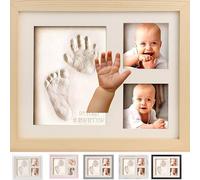 Bubzi Co Kit de recuerdos para niños y niñas recién nacidos, regalos para bebés, regalos para baby shower, marcos de fotos de arte de memoria para la lista de bebés, decoración (Natural Wood)