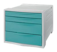 Leitz Esselte Archivador de Escritorio, Organizador de 4 Alturas para Organizar Documentos, Folletos y otra Papelería, Casa y Oficina, Diseño en Relieve, Gama Colour'Breeze, Azul, 626284