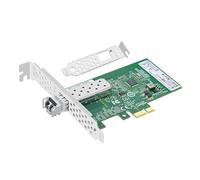 Bucaoz Tarjeta de red de fibra óptica SFP de un solo puerto Gigabit con chip Intel I210 PCIe X1 Ethernet adaptador de red convergente (con un módulo óptico multimodo) compatible con Windows