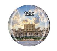 Bucarest Rumania - Imán para nevera con diseño de recuerdo y cristal