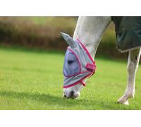 Bucas Buzz-Off Deluxe Fly Mask with Ears, Blue/Blossom - S Bucas