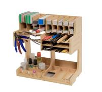 Bucasso Estante Organizador de Madera para Modelismo con Material MDF, Estante para Pinturas, Porta Destornilladores/Pinceles, Para Pinturas y Herramientas Tamiya, GK1