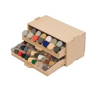 Bucasso Organizador de pintura de plástico para 50 pinturas, almacenamiento extraíble con material MDF, herramientas de modelo, adecuado para 10 ml Tamiya/Mr.Hobby y juego de pintura en miniatura GK8