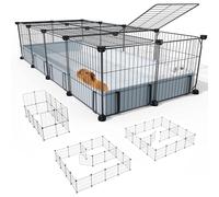 BUCATSTATE 20 paneles Guinea Pig Cages, Rabbit Cage Indoor with Waterproof Mat, 56" L x 24" W x 12" H Small Animal Cage with Door for Guinea Pigs, Bunny, Hedgehogs, Chinchillas