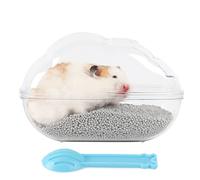 BUCATSTATE Baño de Hámster con Pala, Transparente Baño de Arena de Hámster Contenedor, Sauna Baño de Hámster para Guinea Pig Hurón Gerbil Chinchilla (Transparente, L)