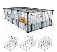 BUCATSTATE Parque de 20 paneles para animales pequeños con alfombra impermeable, jaula de metal para conejos con puerta, jaula C & C para conejillos de Indias, conejos, erizos, chinchillas, gallinas