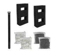 buccilly Juego de repuesto de filtro de acuario, filtración de 3 etapas compatible con la serie Fluval SPEC EVO Flex, incluye 2 recambios de filtro de carbono, 2 filtros de espuma, 2 anillos de