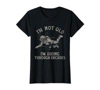 Buceador Divertido No Soy Viejo, Estoy buceando Durante décadas Camiseta gráfica económica, Mujer, Negro, XS