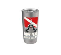 Buceo Bandera Aletas Mascara Burbujas Regalo Vaso térmico de acero inoxidable de doble pared