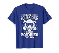 Buceo, Buzo Diciendo, Zombie Diciendo, Camiseta, Hombre, Azul Real, M