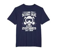 Buceo, Buzo Diciendo, Zombie Diciendo, Camiseta, Hombre Tallas Grandes, Azul Marino, 2X Alto