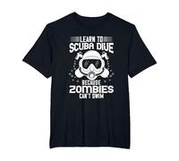 Buceo, Buzo Diciendo, Zombie Diciendo, Camiseta, Hombre Tallas Grandes, Negro, 2X Alto