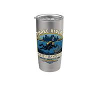 Buceo en Pittsburgh Three Rivers 412 Funny Diver Swim Vaso térmico de acero inoxidable de doble pared