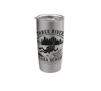 Buceo en Pittsburgh Three Rivers 412 Funny Diver Swim Vaso térmico de acero inoxidable de doble pared