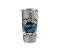 Buceo en Pittsburgh Three Rivers 412 Funny Diver Swim Vaso térmico de acero inoxidable de doble pared