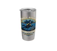 Buceo en Pittsburgh Three Rivers 412 Funny Diver Swim Vaso térmico de acero inoxidable de doble pared