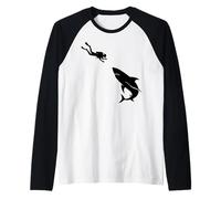 Buceo Encuentro con Tiburones Mar Explorando Océano Vida Buceo Camiseta Manga Raglan