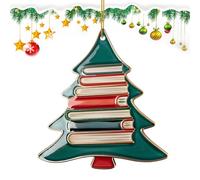Buchanhänger für den Weihnachtsbaum - 2D-Hängedekorationen aus Acryl, Mini-Buchanhänger für Zuhause, Büro, Bibliothek, Bücherregal | Kreative Weihnachtsdekoration für Lehrer, Leseratten, Schüler und P