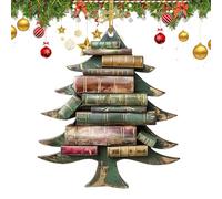 Buchanhänger für den Weihnachtsbaum - 2D-Hängedekorationen aus Acryl, Mini-Buchanhänger für Zuhause, Büro, Bibliothek, Bücherregal | Kreative Weihnachtsdekoration für Lehrer, Leseratten, Schüler und P