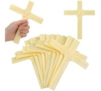 Bucherry 50 cruces artificiales de 8 pulgadas para Domingo de Palma Semana Santa, a granel, Pascua, religiosas, cristianas, oración, hojas, regalo cristiano para la Cuaresma, Semana Santa, Pascua