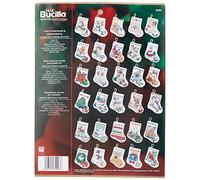 Bucilla - Juego de Punto de Cruz en Tela Aida 14, diseño pequeñas Botas de Papá Noel, 8,89 cm (30 Unidades)