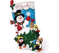 Bucilla Felt Applique 18" Stocking Making Kit, The Perfect Tree, Perfect for DIY Arts and Crafts, 89329E