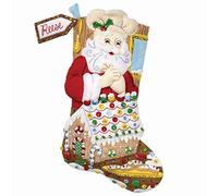 Bucilla Felt Stocking Applique Kit 18" Long-Gingerbread Christmas