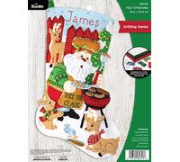 Bucilla Felt Stocking Applique Kit 18" Long-Grilling Santa