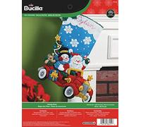 Bucilla Holiday Drive-Kit de Apliques de Fieltro para Calcetines, Algodón, Multicolor, 11.7x8.8x2 Inches