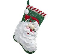 Bucilla Jolly Saint Nick Stocking Felt Applique Kit-18 Long