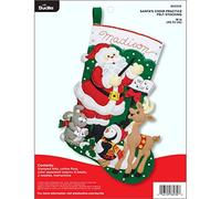 Bucilla Kit de calcetín de fieltro con apliques de práctica, 45,7 cm